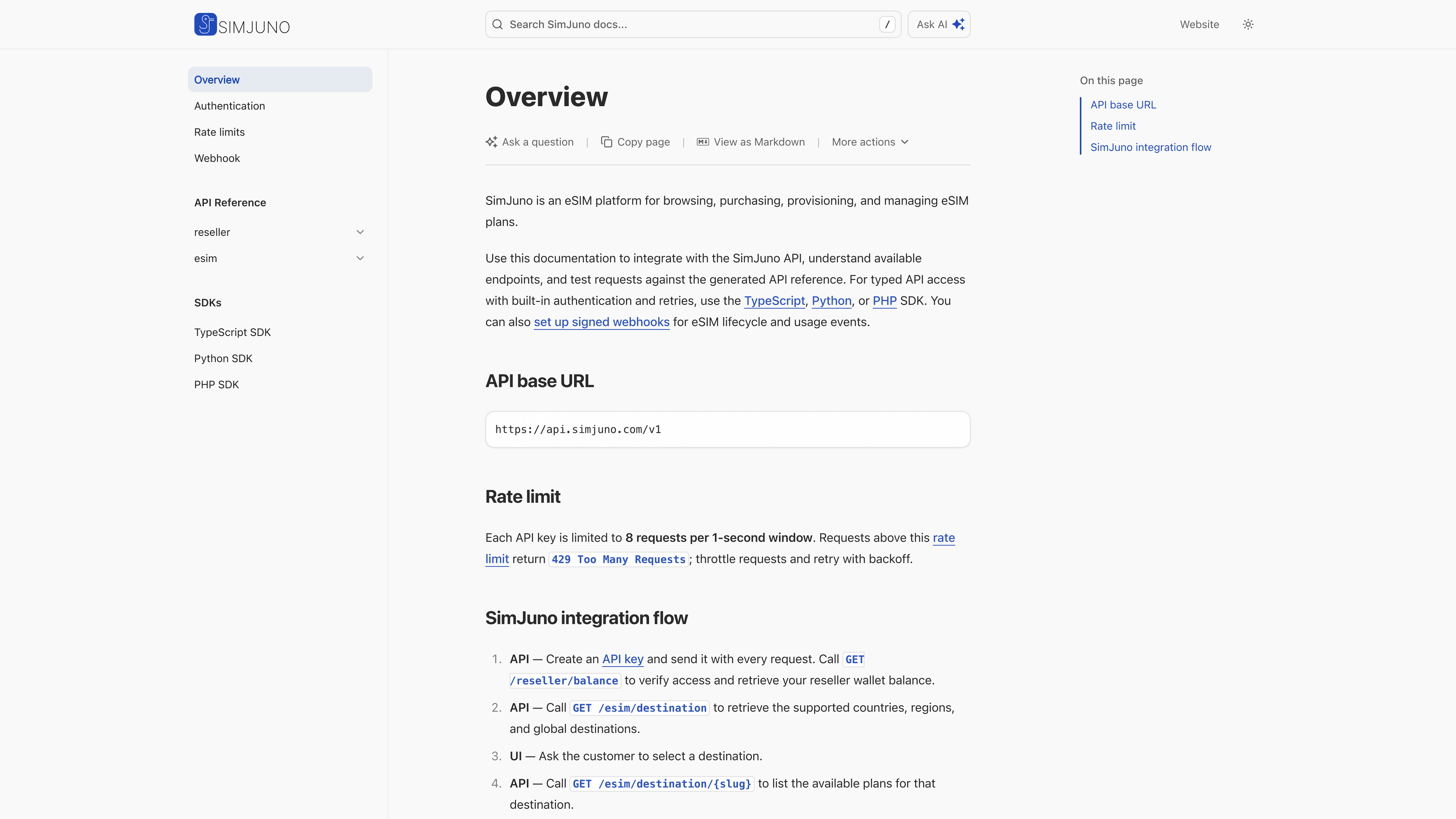 SimJuno docs overview